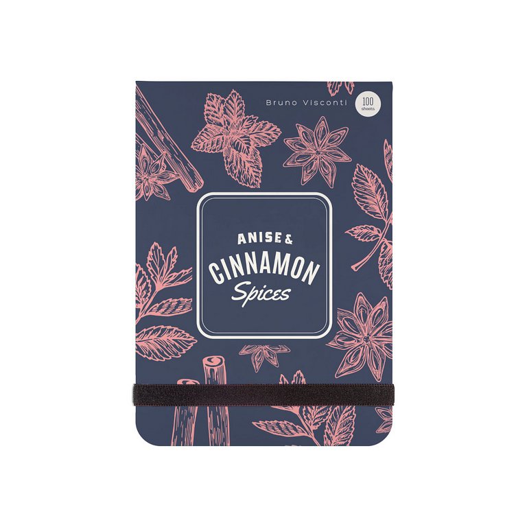 Блокнот А7 100л.,  85*127 мм, обложка на резинке "Megapolis Journal. Специи и пряности. Cinnamon"