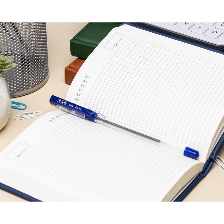 Ручка шариковая масляная Attache "Glori" резин.упор 0,7мм синяя (стерж.141мм, линия 0,3мм) игольч.