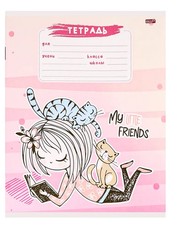 Тетрадь 18 лист кл. А5 "НЕЖНАЯ ДРУЖБА" мелов. обл. Profit