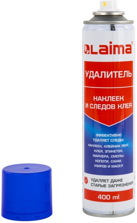 Средство для удаления этикеток, следов клея, битума и липких лент 400 мл, спрей LAIMA