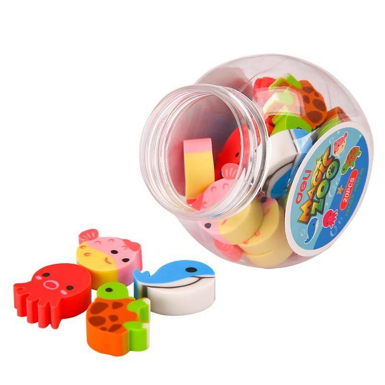 Ластик Deli Magic Zoo 19*17*6 мм, ассорти