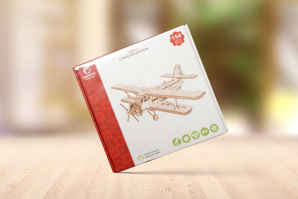 Сборная модель из дерева  144 дет. "Самолёт Арлан" 350*245*78мм