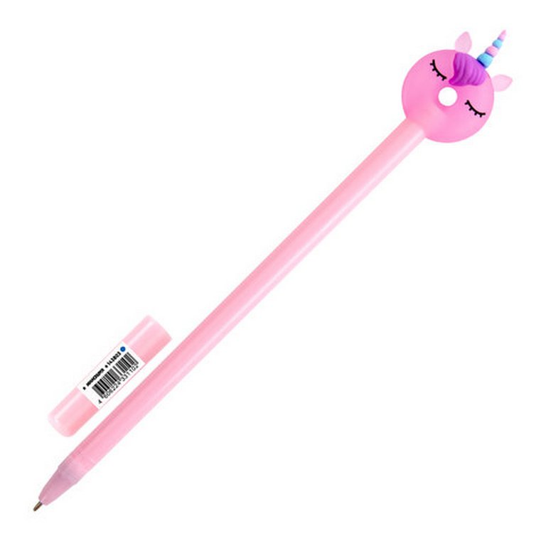 Ручка шариковая сувенирная "Единорог-пончик" 0,7мм, синяя (ассорти) ЮНЛАНДИЯ