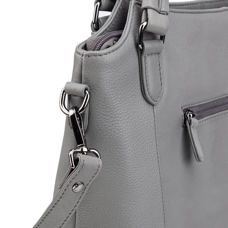 Сумка женская Dr.Koffer 33х27х13см см, нат.кожа серая