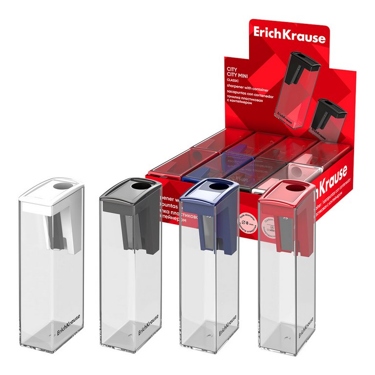 Точилка с контейнером ErichKrause "City Classic" ассорти