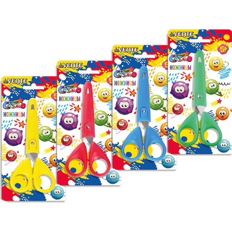 Ножницы 130 мм детские закругленные лезвия, в пластиковом чехле deVENTE "Cosmo"