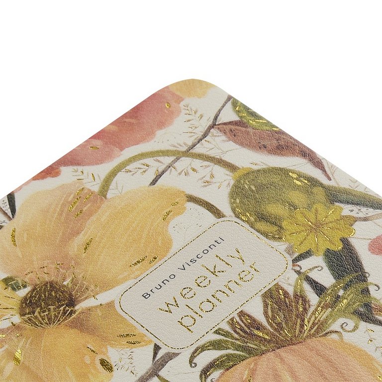 Еженедельник без дат 87*165 мм Bruno Visconti "Flora. Цветочная страсть" тв. обл., иск. кожа