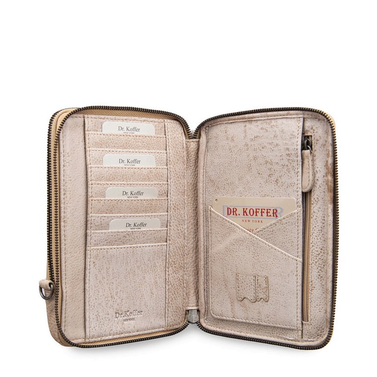 Сумка женская Dr.Koffer 13*20*3 см, нат. кожа, бежевая через плечо