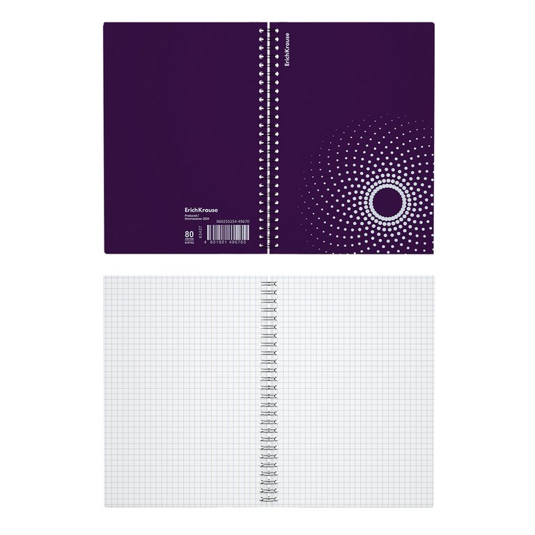 Тетрадь 80 лист кл. А5 на спирали "Marsalа" с пластиковой обложкой, цв. фиолетовый ErichKrause