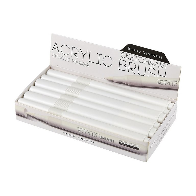 Маркер акриловый кисть Bruno Visconti  "SKETCH&ART" белый