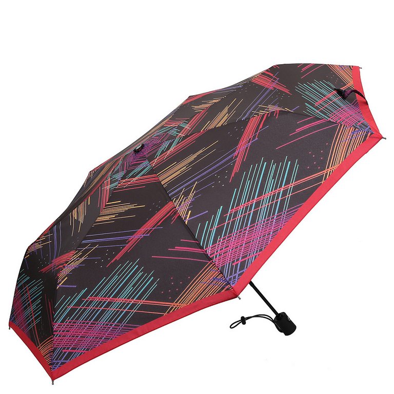 Зонт женский автомат Fabretti, 3 сложения, эпонж, красный