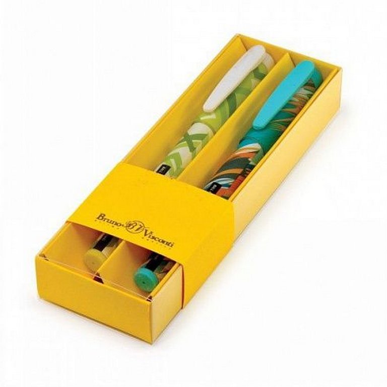 Набор шариковых ручек Bruno Visconti "FreshWrite" (Настроение/Ромбы) 0,7 мм, синий (с рис., 2 шт.)