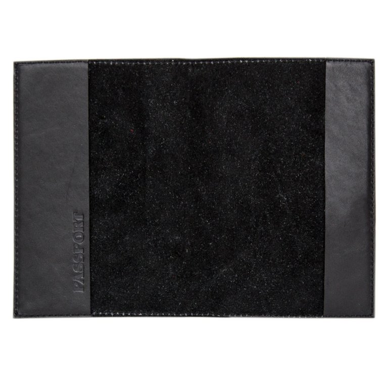 Обложка для паспорта Макей нат. кожа "Геометрия" цв. черный