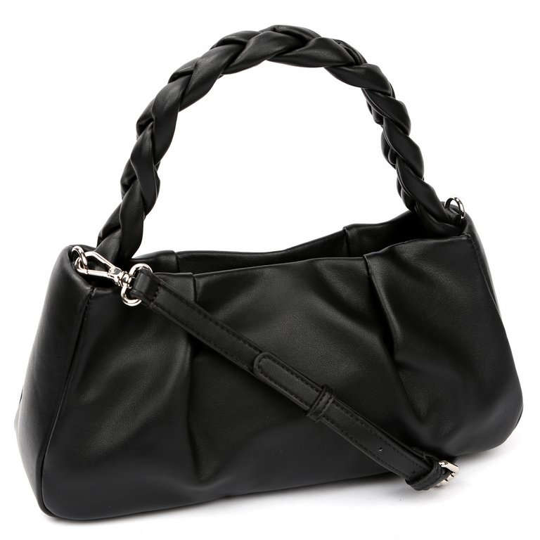 Сумка женская FABRETTI 31х15х8 см, нат. кожа, черный