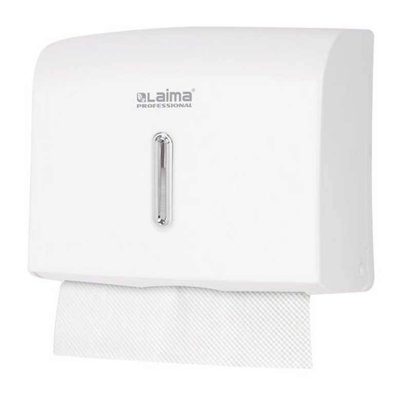 Диспенсер для бумажных полотенец типа (H2), ЛАЙМА, белый пластик