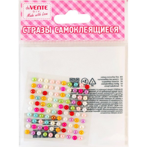 Стразы самоклеящиеся "Жемчуг" 4мм 100шт/уп (ассорти) deVENTE