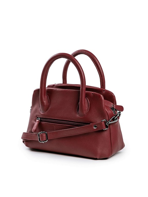 Сумка женская Dr.Koffer 28х19х13см см, нат.кожа бордовая