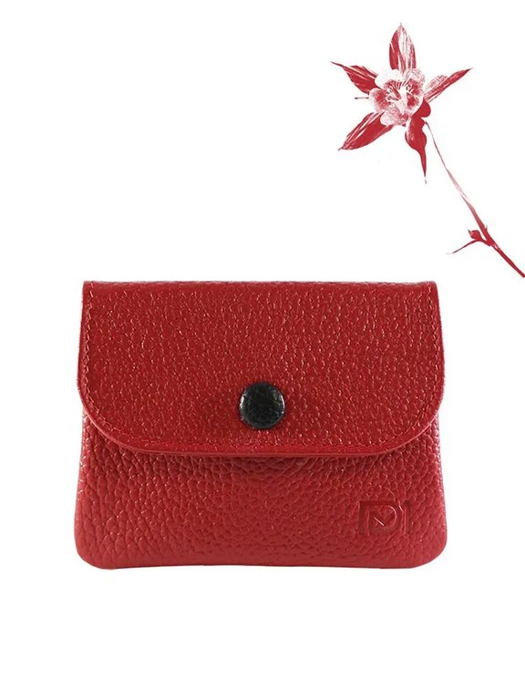 Портмоне D.Morelli женское "Бриенна"  мини, нат.кожа, красный