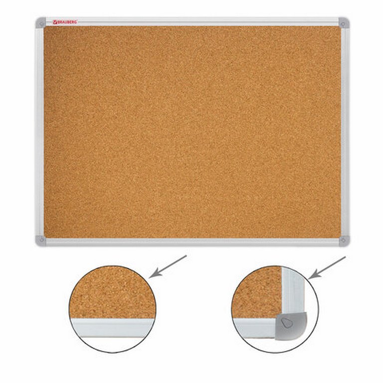 Доска пробковая 1000*1500 мм алюмин. рамка BRAUBERG