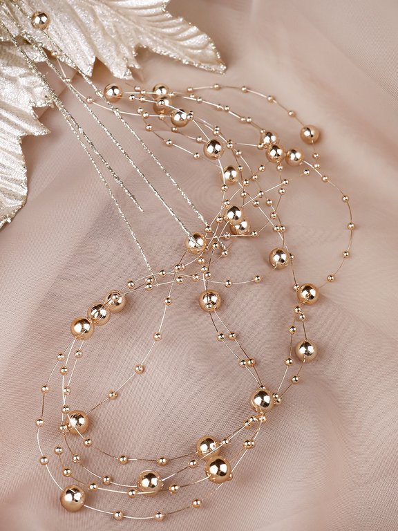 Бусы цвет золото, 10м "Новогоднее чудо"