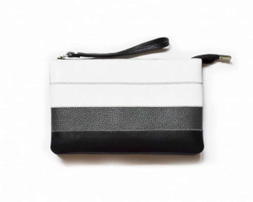 Сумка женская-клатч  D.Morelli , нат. кожа "Duo" черно-белая