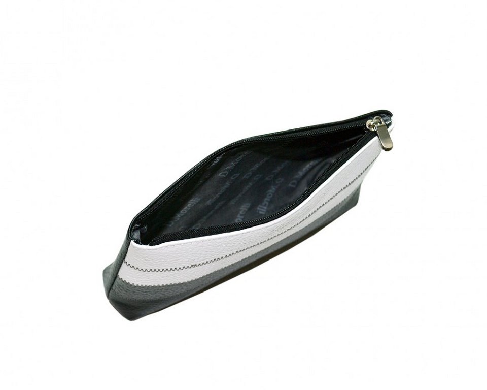 Косметичка D.Morelli "Patch" нат.кожа, серая