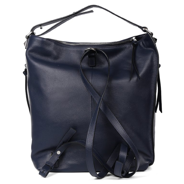 Сумка женская LEO VENTONI 33*34*14см, нат. кожа, синий