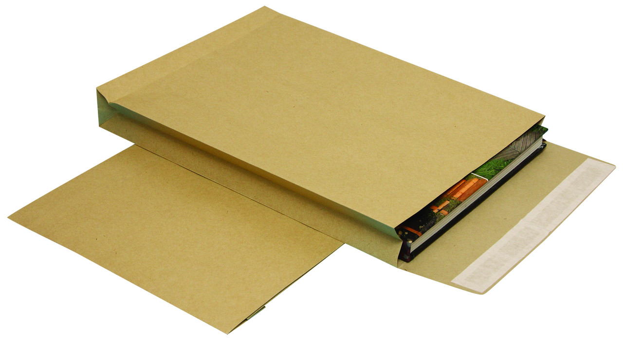 Конверт  Крафт пакет 280*400*40 силикон лента, с боковым расширением