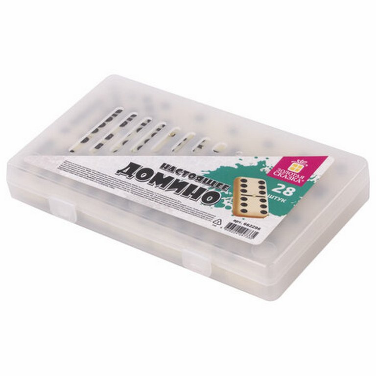 Игра настольная  Домино "Настоящее" (пластик) 17х10 см, ЗОЛОТАЯ СКАЗКА