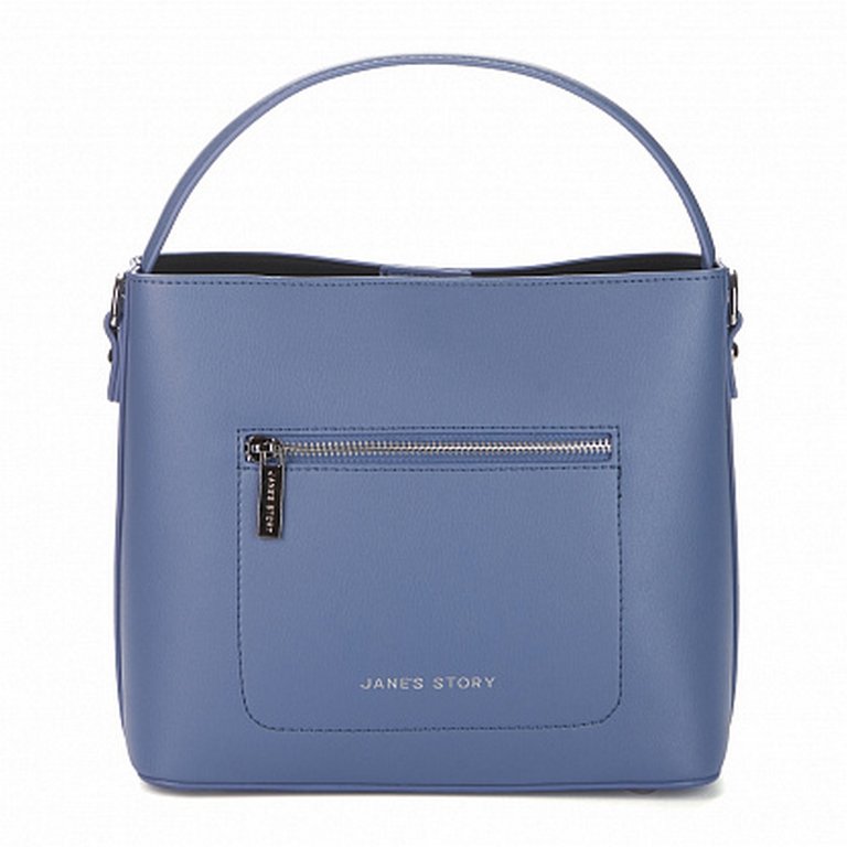 Сумка женская Jane's Story 25х22х12см, нат.кожа, голубая