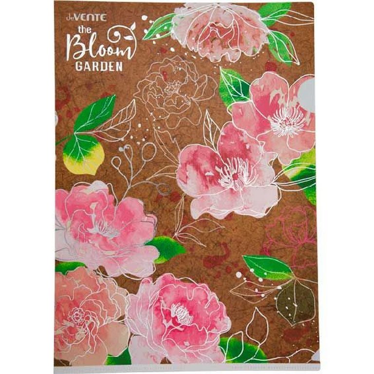 Папка-уголок A4 пластик 0,18 мм deVENTE Bloom Garden коричневый