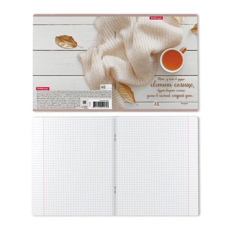 Тетрадь 48 лист кл. А5 на скрепке "Hygge Style", матовая лам.
