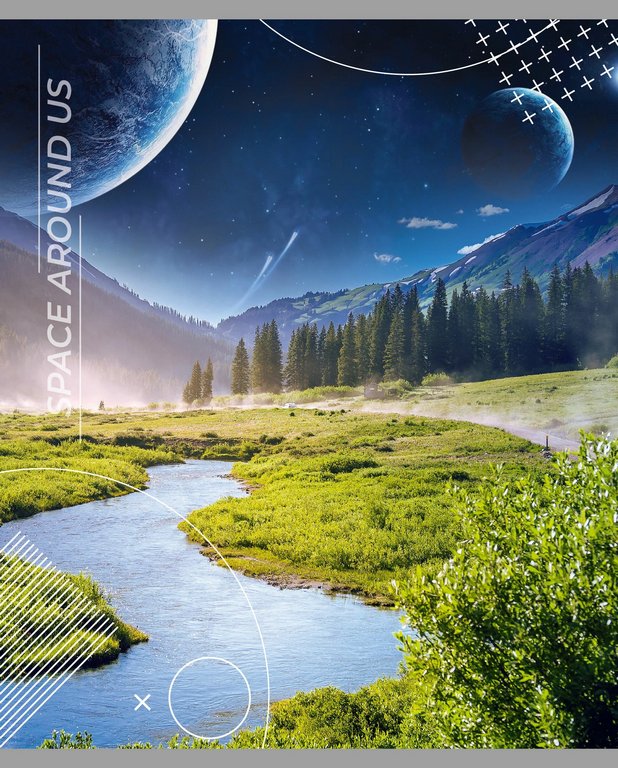 Тетрадь 96 лист кл. А5 на скрепке "Мир вокруг нас"