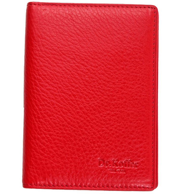 Обложка для автодокументов Dr.Koffer нат. кожа, красный