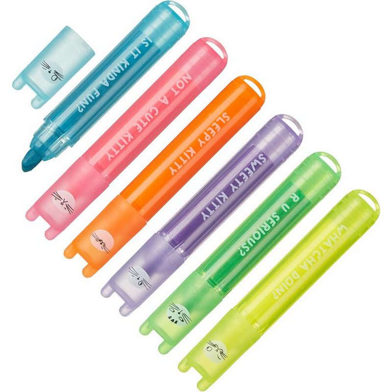 Набор текст-маркеров  6 шт M&G "So Many Cats" ароматизированные 1-3мм (ассорти)