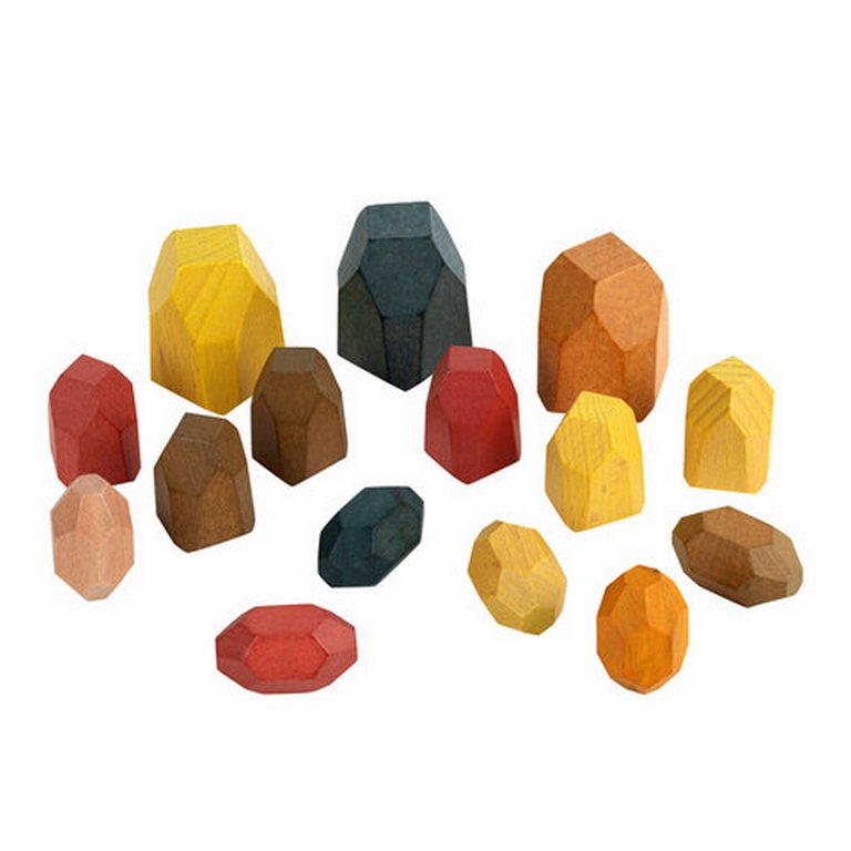 Игра  "Башня Туми Иши" 15 цветных деревянных камней, ЗОЛОТАЯ СКАЗКА