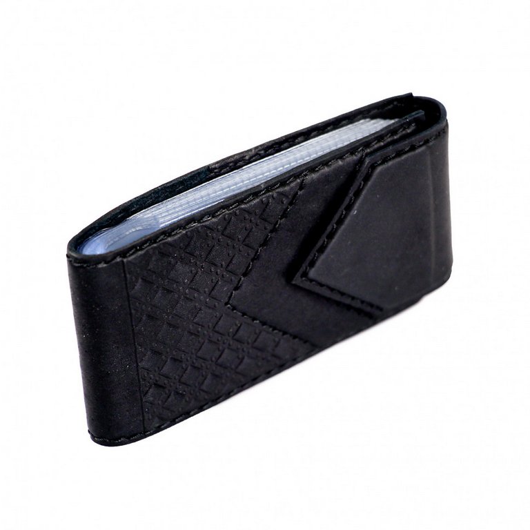 Визитница Макей 74*115мм односекционная,нат.кожа, черная