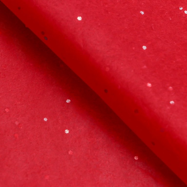 Бумага упаковочная 50*70см тишью листами "Конфетти" красная