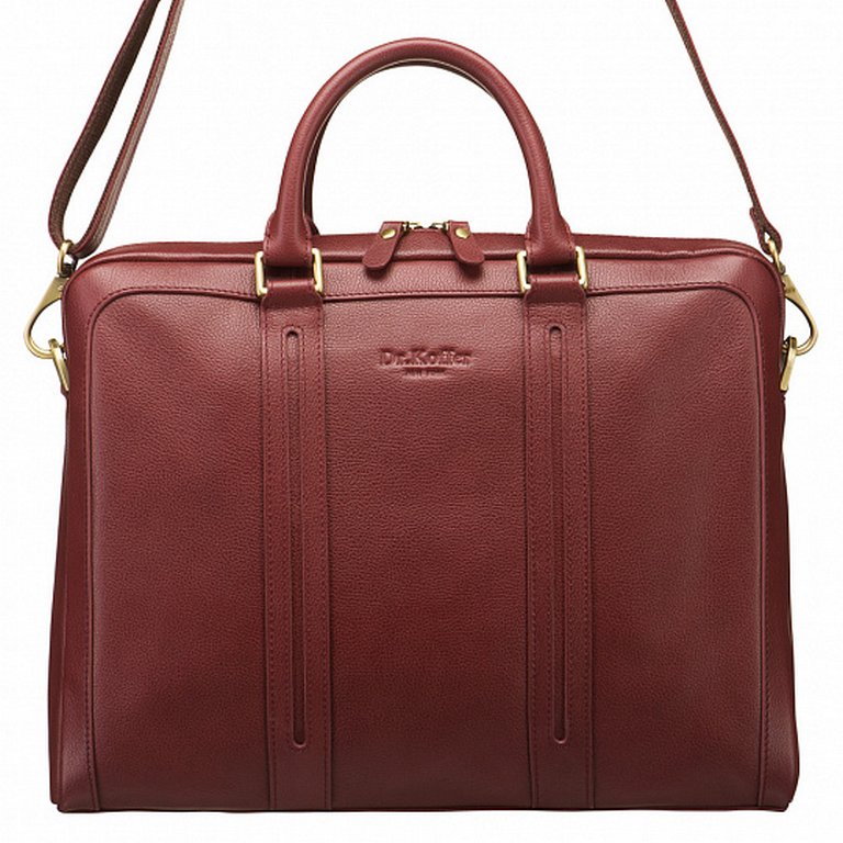 Сумка для документов Dr.Koffer 37*28*6см, нат. кожа, коньяк