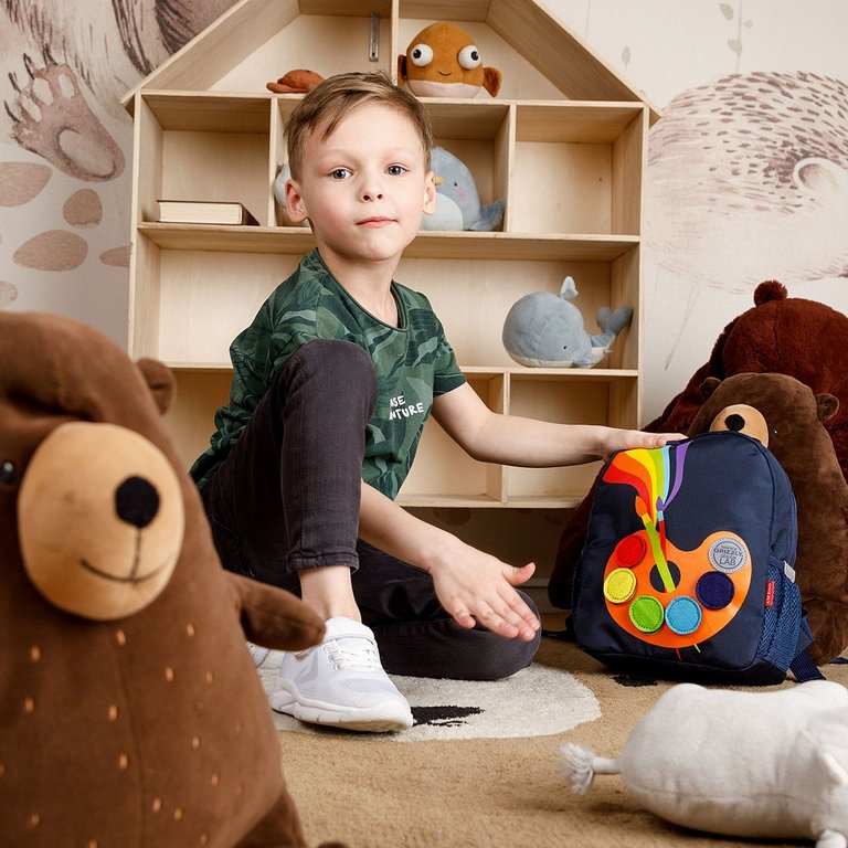 Рюкзак детский универсальный GRIZZLY RS-374-2 20x10x20.1см синий