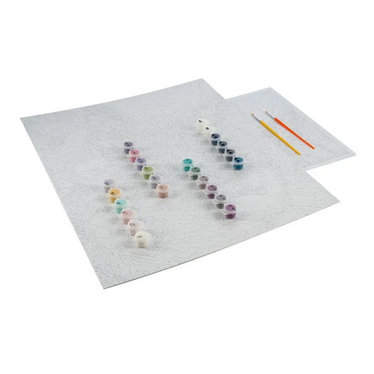 Роспись по номерам (картон) 40*50см "Котик в цветах" (основа, акрил. краски, кисти) LORI