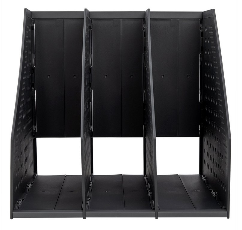 Лоток вертикальный 3-х секцион. разборный, 250*256*243 мм, серый Deli