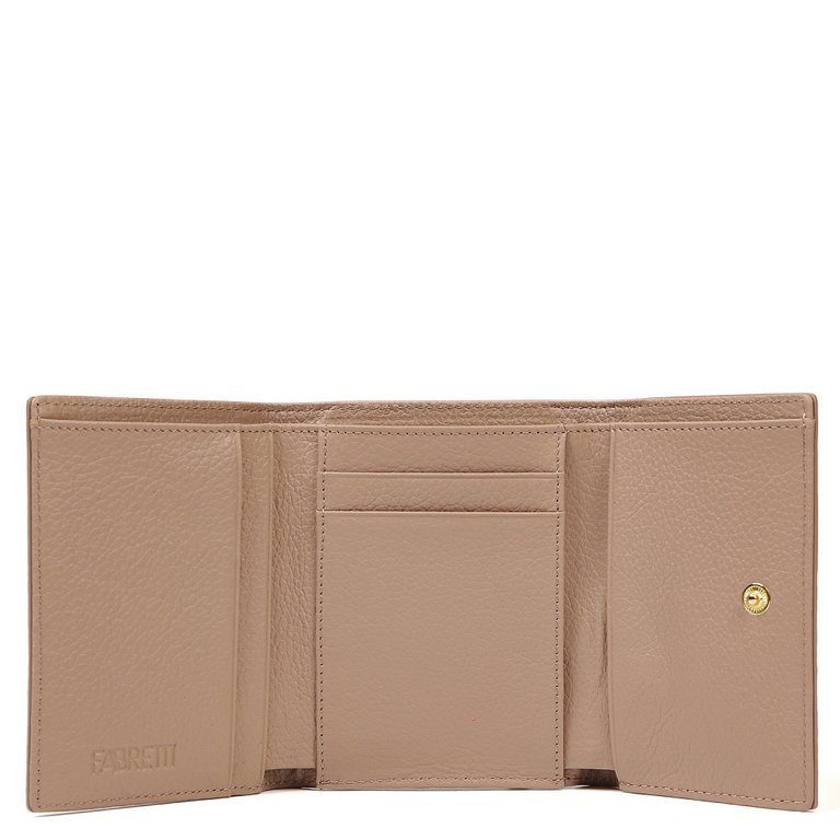 Портмоне FABRETTI женское, нат. кожа, 11*8,5*2 см, бежевый