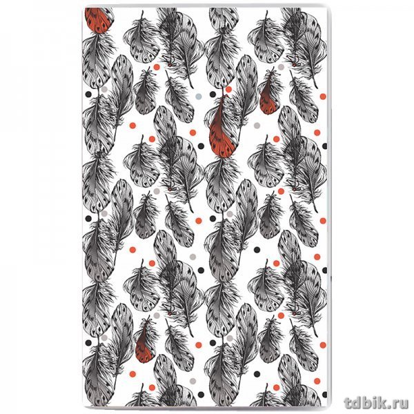 Блокнот А6  48л., 110*190 мм, на гребне в точку "Перо" + ручка