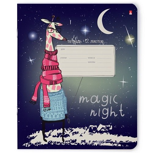 Тетрадь 12 лист лин. А5 "MAGIC NIGHT" 5 видов