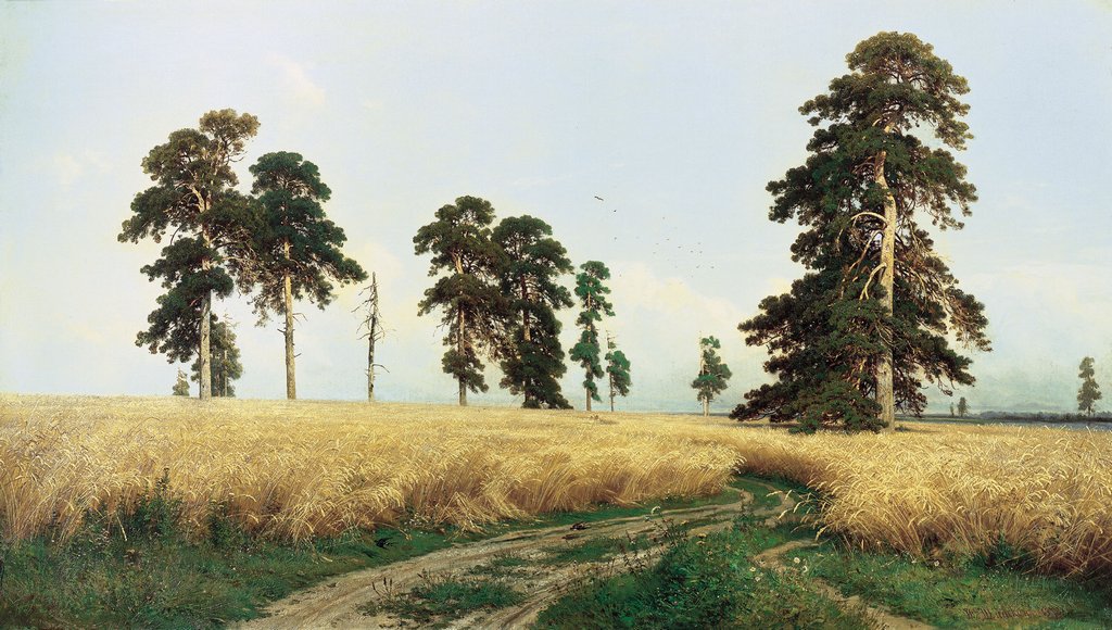 Постер на бумаге 50*70см, И.И. Шишкин "Рожь" 1878г.