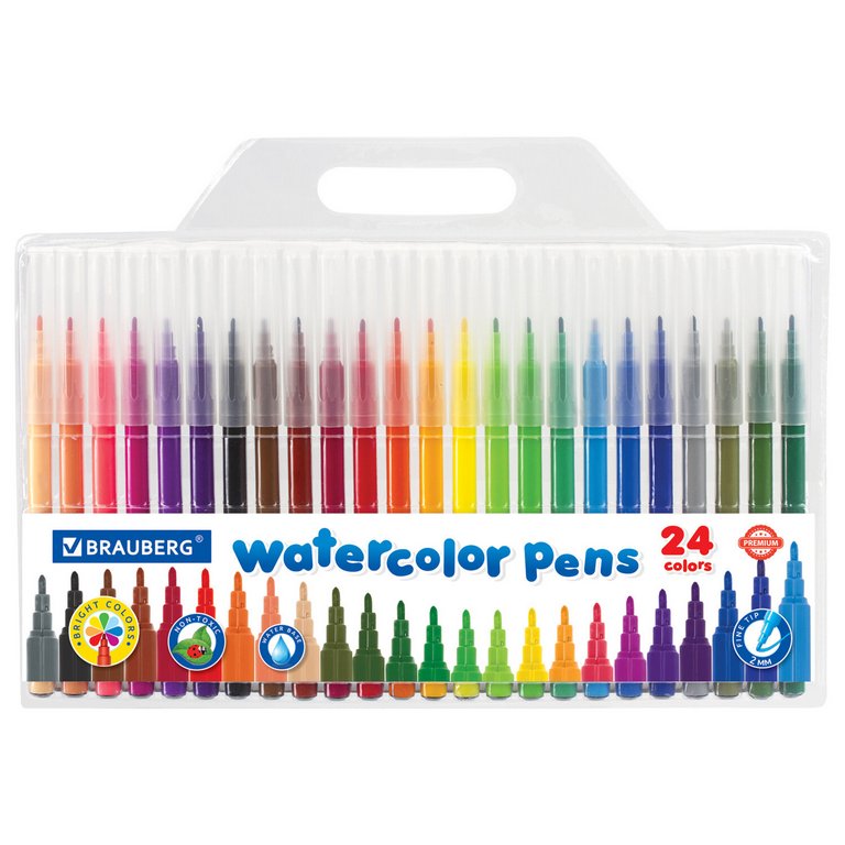 Набор фломастеров 24 цв. BRAUBERG "Классические"