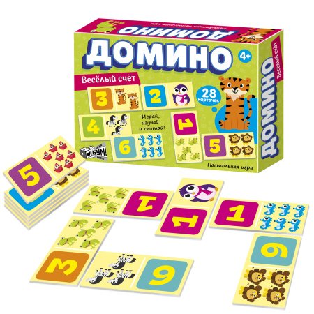 Игра настольная Домино "Веселый счет" Русский стиль