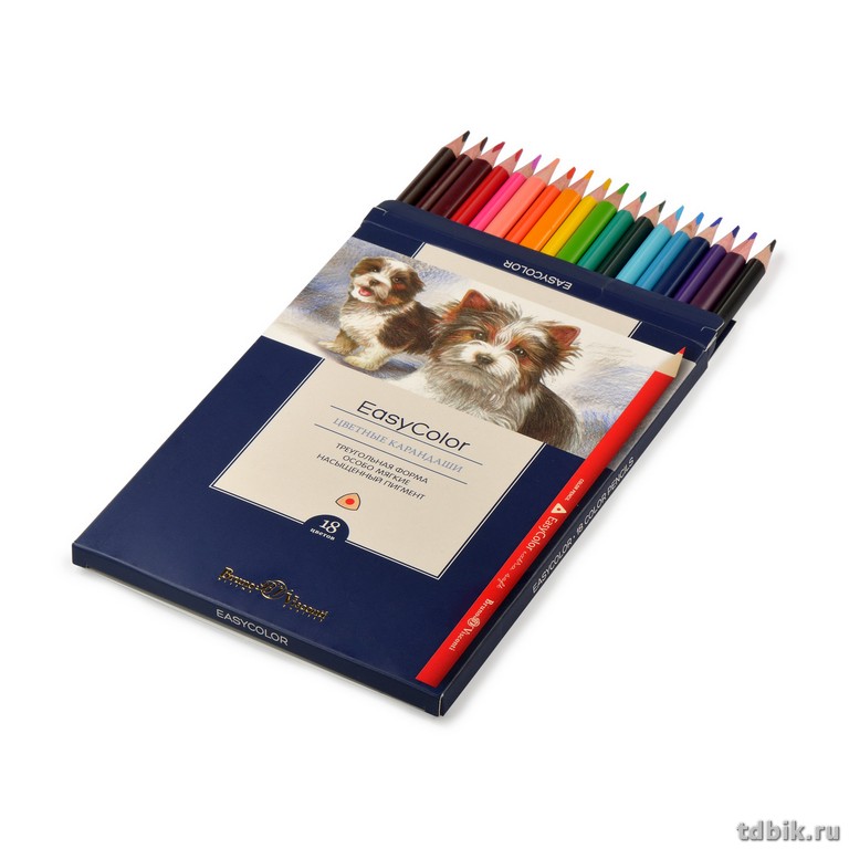 Набор карандашей  18 цв. трехгранные Bruno Visconti "EASYCOLOR"