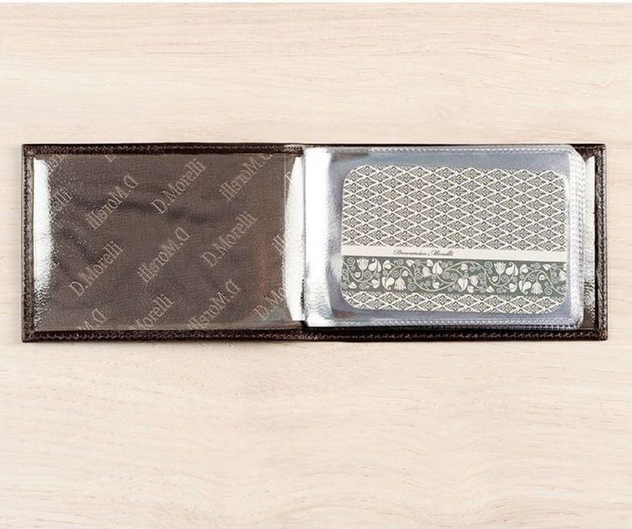 Визитница на 32 визитки D.Morelli "Brown gl", нат.кожа